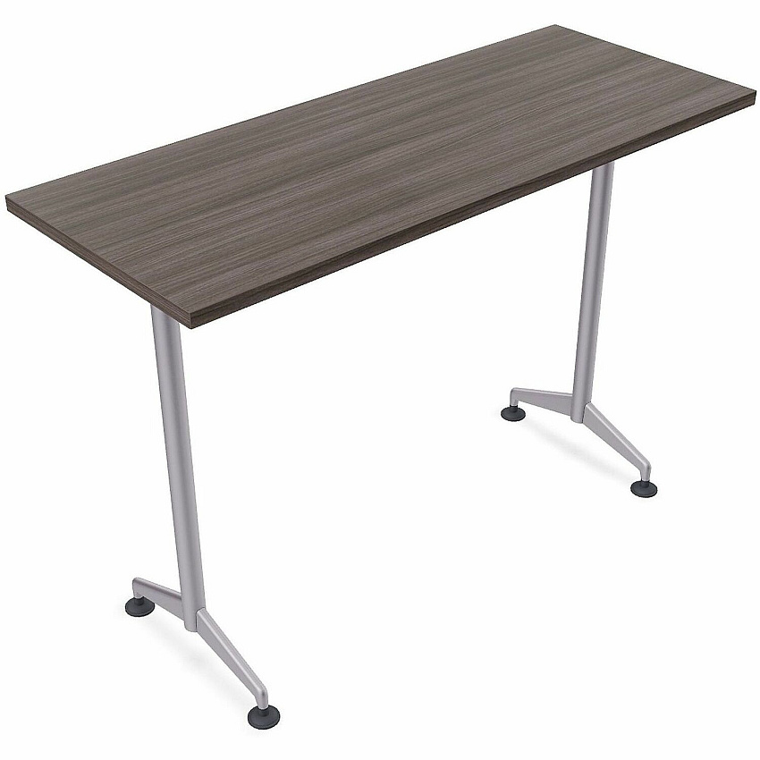 SpecialT Special-T ZIA Series Training Tables Collection Rectangle Top - Powder Coated T-shaped Base x 24" Table Top Width x 72" Table Top Depth - 42" Height - Training - Assembly Required - Gray Driftwood - High Pressure Laminate (HPL) - Ca (ZT77BHMSGD6)