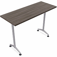 SpecialT Special-T ZIA Series Training Tables Collection Rectangle Top - Powder Coated T-shaped Base x 24" Table Top Width x 60" Table Top Depth - 42" Height - Training - Assembly Required - Gray Driftwood - High Pressure Laminate (HPL) - Ca (ZT75BHMSGD8)