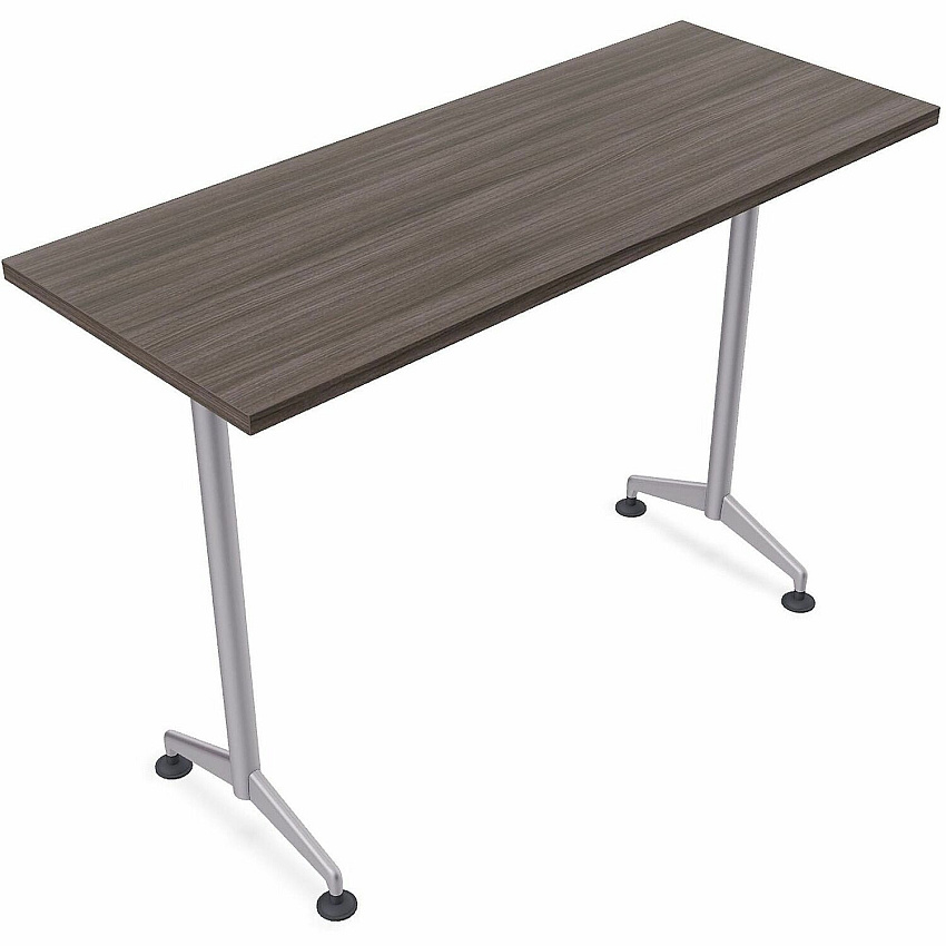 SpecialT Special-T ZIA Series Training Tables Collection Rectangle Top - Powder Coated T-shaped Base x 24" Table Top Width x 60" Table Top Depth - 42" Height - Training - Assembly Required - Gray Driftwood - High Pressure Laminate (HPL) - Ca (ZT75BHMSGD8)