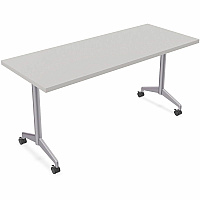 SpecialT Special-T ZIA Series Training Tables Collection Rectangle Top - Powder Coated T-shaped Base x 24" Table Top Width x 60" Table Top Depth - 29" Height - Training - Assembly Required - Gray - High Pressure Laminate (HPL) - Cast Aluminu (ZIAT03MSGR6)