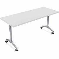 SpecialT Special-T ZIA Series Training Tables Collection Rectangle Top - Powder Coated T-shaped Base x 24" Table Top Width x 60" Table Top Depth - 29" Height - Training - Assembly Required - White - High Pressure Laminate (HPL) - Cast Alumin (ZIAT03MSWH6)