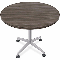 SpecialT Special-T ZIA Series Hospitality Tables Collection Round Top - Powder Coated X-shaped Base - Mid-Century Modern Style x 36" Table Top Diameter - 29" Height - Hospitality, Office - Assembly Required - Gray Driftwood - High Pressure  (ZIAH03MSGD10)