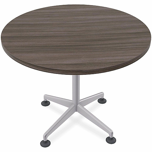 SpecialT Special-T ZIA Series Hospitality Tables Collection Round Top - Powder Coated X-shaped Base - Mid-Century Modern Style x 36" Table Top Diameter - 29" Height - Hospitality, Office - Assembly Required - Gray Driftwood - High Pressure  (ZIAH03MSGD10)