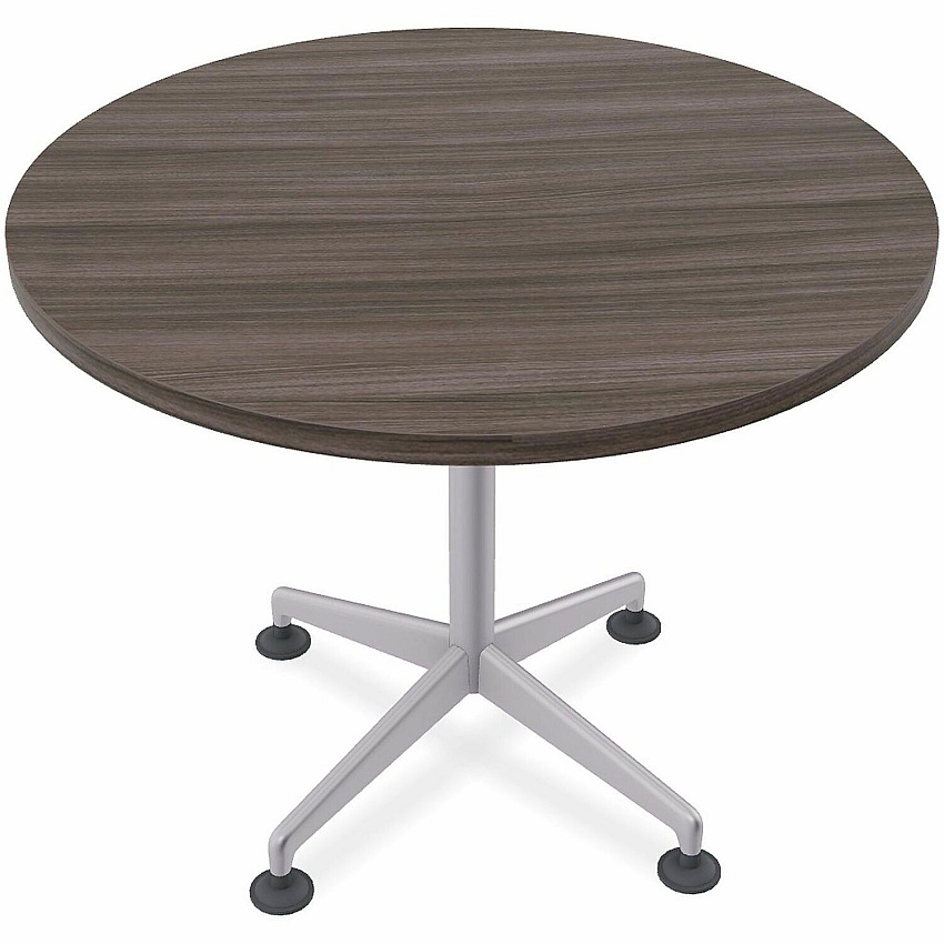 SpecialT Special-T ZIA Series Hospitality Tables Collection Round Top - Powder Coated X-shaped Base - Mid-Century Modern Style x 36" Table Top Diameter - 29" Height - Hospitality, Office - Assembly Required - Gray Driftwood - High Pressure  (ZIAH03MSGD10)