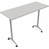 SpecialT Special-T ZIA Series Training Tables Collection Rectangle Top - Powder Coated T-shaped Base x 24" Table Top Width x 48" Table Top Depth - 42" Height - Training - Assembly Required - Gray - High Pressure Laminate (HPL) - Cast Aluminu (ZT73BHMSGR8)