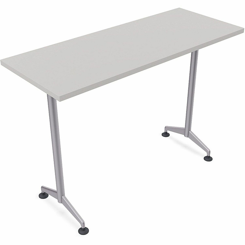 SpecialT Special-T ZIA Series Training Tables Collection Rectangle Top - Powder Coated T-shaped Base x 24" Table Top Width x 48" Table Top Depth - 42" Height - Training - Assembly Required - Gray - High Pressure Laminate (HPL) - Cast Aluminu (ZT73BHMSGR8)