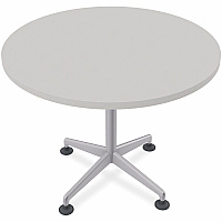 SpecialT Special-T ZIA Series Hospitality Tables Collection Round Top - Powder Coated X-shaped Base - Mid-Century Modern Style x 36" Table Top Diameter - 29" Height - Hospitality, Office - Assembly Required - Gray - High Pressure Laminate ( (ZIAH03MSGR10)