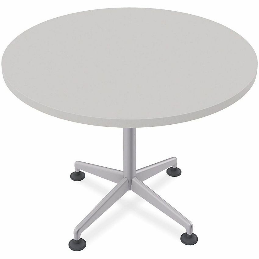 SpecialT Special-T ZIA Series Hospitality Tables Collection Round Top - Powder Coated X-shaped Base - Mid-Century Modern Style x 36" Table Top Diameter - 29" Height - Hospitality, Office - Assembly Required - Gray - High Pressure Laminate ( (ZIAH03MSGR10)