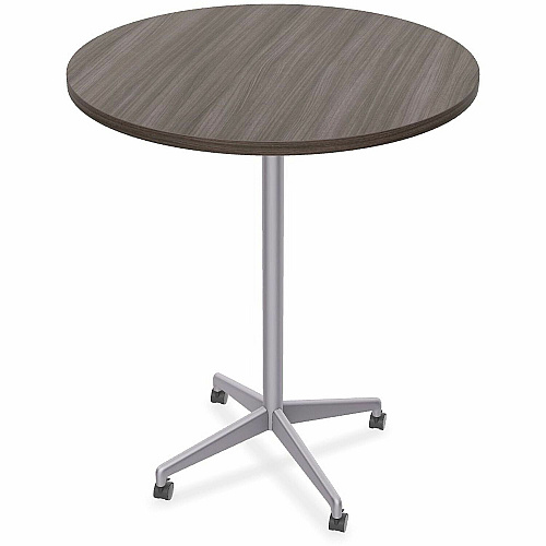 SpecialT Special-T ZIA Series Hospitality Tables Collection Round Top - Powder Coated X-shaped Base - Mid-Century Modern Style x 36" Table Top Diameter - 42" Height - Hospitality, Office - Assembly Required - Gray Driftwood - High Pressure L (ZIAH51MSGD6)