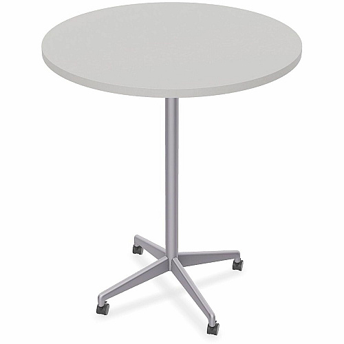 SpecialT Special-T ZIA Series Hospitality Tables Collection Round Top - Powder Coated X-shaped Base - Mid-Century Modern Style x 36" Table Top Diameter - 42" Height - Hospitality, Office - Assembly Required - Gray - High Pressure Laminate (H (ZIAH51MSGR6)