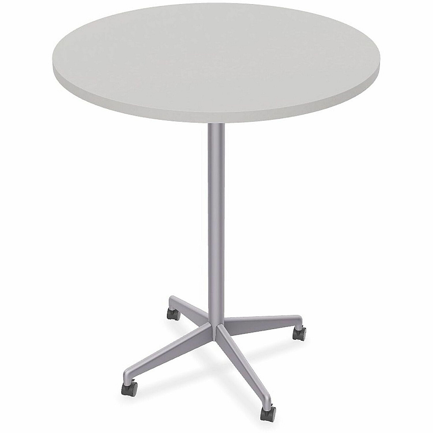 SpecialT Special-T ZIA Series Hospitality Tables Collection Round Top - Powder Coated X-shaped Base - Mid-Century Modern Style x 36" Table Top Diameter - 42" Height - Hospitality, Office - Assembly Required - Gray - High Pressure Laminate (H (ZIAH51MSGR6)