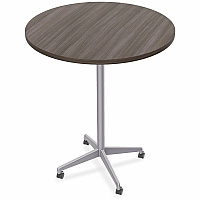 SpecialT Special-T ZIA Series Hospitality Tables Collection Round Top - Powder Coated X-shaped Base - Mid-Century Modern Style x 42" Table Top Diameter - 42" Height - Hospitality, Office - Assembly Required - Gray Driftwood - High Pressure L (ZIAH54MSGD6)