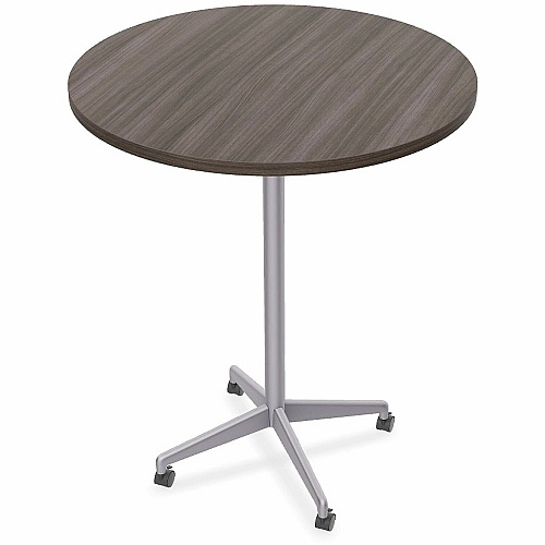 SpecialT Special-T ZIA Series Hospitality Tables Collection Round Top - Powder Coated X-shaped Base - Mid-Century Modern Style x 42" Table Top Diameter - 42" Height - Hospitality, Office - Assembly Required - Gray Driftwood - High Pressure L (ZIAH54MSGD6)