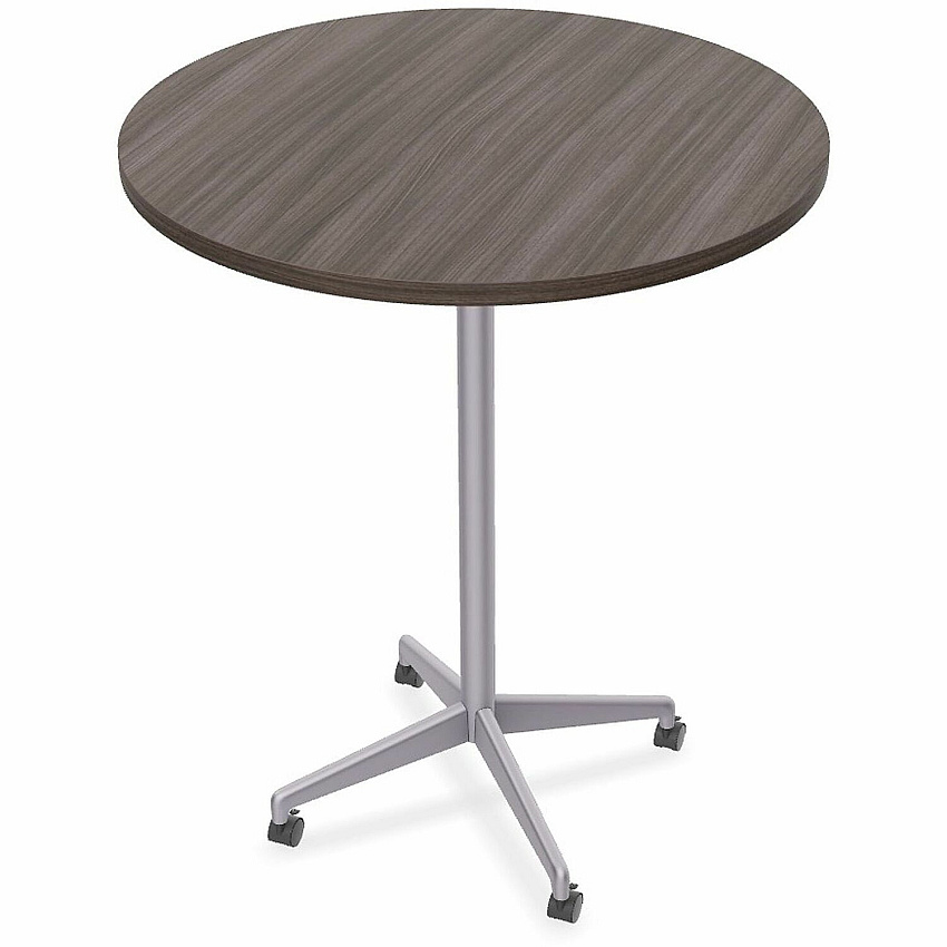 SpecialT Special-T ZIA Series Hospitality Tables Collection Round Top - Powder Coated X-shaped Base - Mid-Century Modern Style x 42" Table Top Diameter - 42" Height - Hospitality, Office - Assembly Required - Gray Driftwood - High Pressure L (ZIAH54MSGD6)