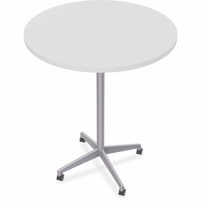 SpecialT Special-T ZIA Series Hospitality Tables Collection Round Top - Powder Coated X-shaped Base - Mid-Century Modern Style x 36" Table Top Diameter - 42" Height - Hospitality, Office - Assembly Required - White - High Pressure Laminate ( (ZIAH51MSWH6)