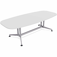 SpecialT Special-T ZIA Series Conference Tables Collection Elipse Top - Powder Coated Double Column Base x 84" Table Top Width x 48" Table Top Depth - 29" Height - Conference Room, Meeting - Assembly Required - White - High Pressure Laminate (ZCON53MSDW2)