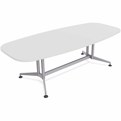 SpecialT Special-T ZIA Series Conference Tables Collection Elipse Top - Powder Coated Double Column Base x 84" Table Top Width x 48" Table Top Depth - 29" Height - Conference Room, Meeting - Assembly Required - White - High Pressure Laminate (ZCON53MSDW2)