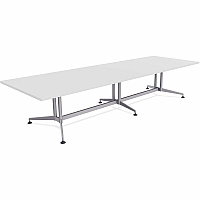 SpecialT Special-T ZIA Series Conference Tables Collection Rectangle Top - Powder Coated Double Column Base x 10 ft Table Top Width x 48" Table Top Depth - 29" Height - Conference Room, Meeting - Assembly Required - White - High Pressure Lam (ZCON58MSDW2)
