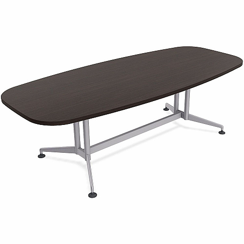SpecialT Special-T ZIA Series Conference Tables Collection Elipse Top - Powder Coated Double Column Base x 84" Table Top Width x 48" Table Top Depth - 29" Height - Conference Room, Meeting - Assembly Required - Ebony Recon - High Pressure La (ZCON53MSER2)