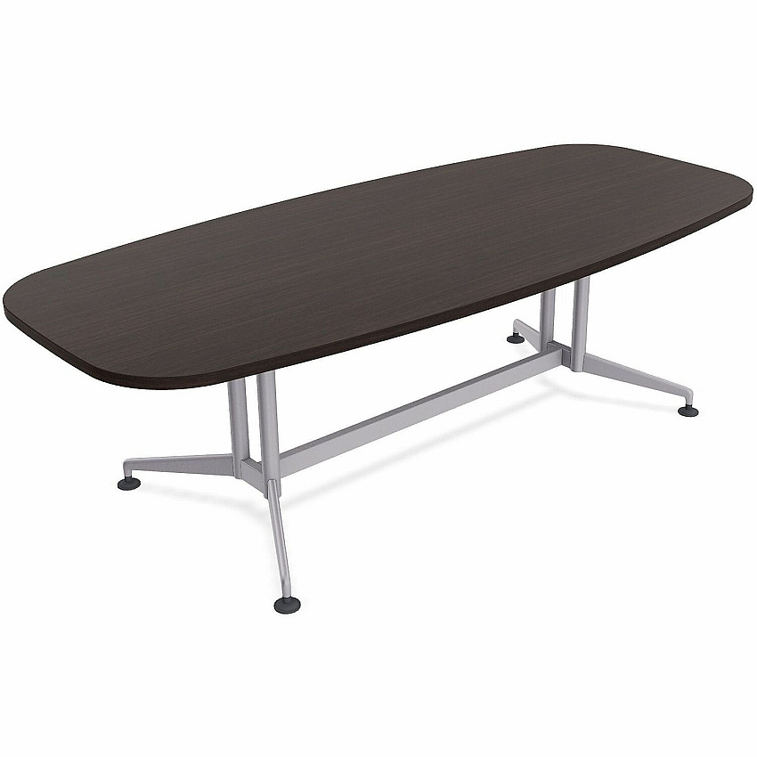 SpecialT Special-T ZIA Series Conference Tables Collection Elipse Top - Powder Coated Double Column Base x 84" Table Top Width x 48" Table Top Depth - 29" Height - Conference Room, Meeting - Assembly Required - Ebony Recon - High Pressure La (ZCON53MSER2)
