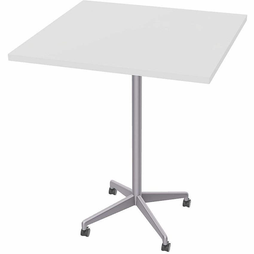 SpecialT Special-T ZIA Series Hospitality Tables Collection Square Top - Powder Coated X-shaped Base - Mid-Century Modern Style x 36" Table Top Width x 36" Table Top Depth - 42" Height - Hospitality, Office - Assembly Required - White - High (ZIAH49MSWH6)