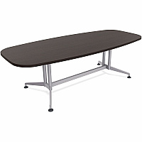 SpecialT Special-T ZIA Series Conference Tables Collection Elipse Top - Powder Coated Double Column Base x 96" Table Top Width x 48" Table Top Depth - 29" Height - Conference Room, Meeting - Assembly Required - Ebony Recon - High Pressure La (ZCON56MSER2)