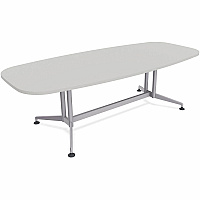 SpecialT Special-T ZIA Series Conference Tables Collection Elipse Top - Powder Coated Double Column Base x 96" Table Top Width x 48" Table Top Depth - 29" Height - Conference Room, Meeting - Assembly Required - Gray - High Pressure Laminate  (ZCON56MSGR2)