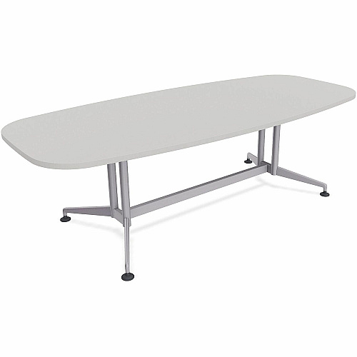 SpecialT Special-T ZIA Series Conference Tables Collection Elipse Top - Powder Coated Double Column Base x 96" Table Top Width x 48" Table Top Depth - 29" Height - Conference Room, Meeting - Assembly Required - Gray - High Pressure Laminate  (ZCON56MSGR2)