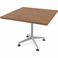 SpecialT Special-T ZIA Series Hospitality Tables Collection Square Top - Powder Coated X-shaped Base - Mid-Century Modern Style x 36" Table Top Width x 36" Table Top Depth - 29" Height - Hospitality, Office - Assembly Required - Walnut - Hig (ZIAH07MSWA8)