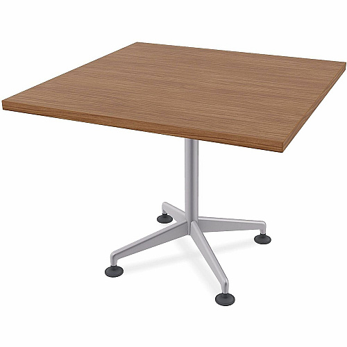 SpecialT Special-T ZIA Series Hospitality Tables Collection Square Top - Powder Coated X-shaped Base - Mid-Century Modern Style x 36" Table Top Width x 36" Table Top Depth - 29" Height - Hospitality, Office - Assembly Required - Walnut - Hig (ZIAH07MSWA8)