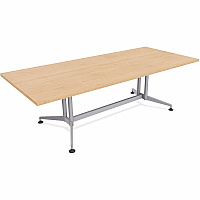 SpecialT Special-T ZIA Series Conference Tables Collection Rectangle Top - Powder Coated Double Column Base x 84" Table Top Width x 48" Table Top Depth - 29" Height - Conference Room, Meeting - Assembly Required - Kensington Maple - High Pre (ZCON52MSKM2)