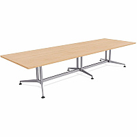 SpecialT Special-T ZIA Series Conference Tables Collection Rectangle Top - Powder Coated Double Column Base x 10 ft Table Top Width x 48" Table Top Depth - 29" Height - Conference Room, Meeting - Assembly Required - Kensington Maple - High P (ZCON58MSKM2)