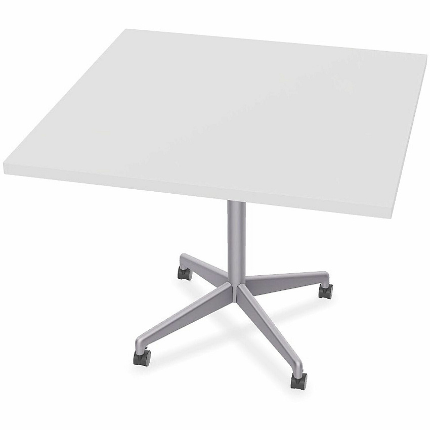 SpecialT Special-T ZIA Series Hospitality Tables Collection Square Top - Powder Coated X-shaped Base - Mid-Century Modern Style x 36" Table Top Width x 36" Table Top Depth - 29" Height - Hospitality, Office - Assembly Required - White - High (ZIAH37MSWH6)