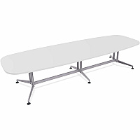 SpecialT Special-T ZIA Series Conference Tables Collection Elipse Top - Powder Coated Double Column Base x 12 ft Table Top Width x 48" Table Top Depth - 29" Height - Conference Room, Meeting - Assembly Required - White - High Pressure Lamina (ZCON62MSDW2)