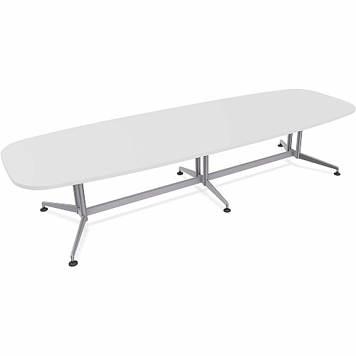 SpecialT Special-T ZIA Series Conference Tables Collection Elipse Top - Powder Coated Double Column Base x 12 ft Table Top Width x 48" Table Top Depth - 29" Height - Conference Room, Meeting - Assembly Required - White - High Pressure Lamina (ZCON62MSDW2)