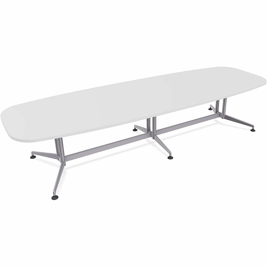 SpecialT Special-T ZIA Series Conference Tables Collection Elipse Top - Powder Coated Double Column Base x 12 ft Table Top Width x 48" Table Top Depth - 29" Height - Conference Room, Meeting - Assembly Required - White - High Pressure Lamina (ZCON62MSDW2)