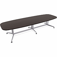 SpecialT Special-T ZIA Series Conference Tables Collection Elipse Top - Powder Coated Double Column Base x 12 ft Table Top Width x 48" Table Top Depth - 29" Height - Conference Room, Meeting - Assembly Required - Ebony Recon - High Pressure  (ZCON62MSER2)