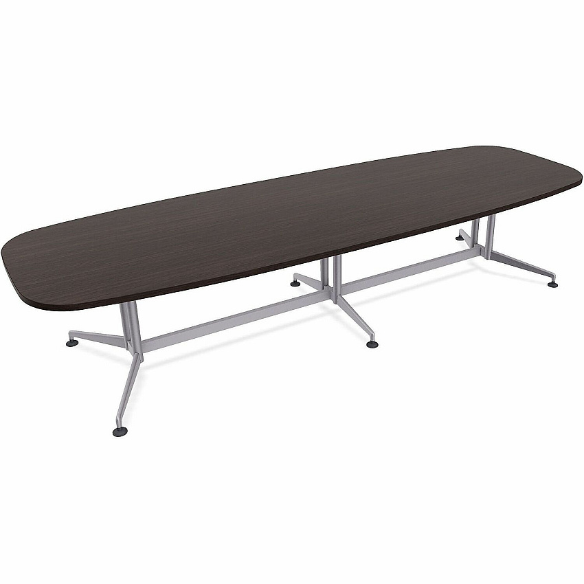 SpecialT Special-T ZIA Series Conference Tables Collection Elipse Top - Powder Coated Double Column Base x 12 ft Table Top Width x 48" Table Top Depth - 29" Height - Conference Room, Meeting - Assembly Required - Ebony Recon - High Pressure  (ZCON62MSER2)