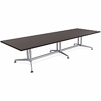 SpecialT Special-T ZIA Series Conference Tables Collection Rectangle Top - Powder Coated Double Column Base x 10 ft Table Top Width x 48" Table Top Depth - 29" Height - Conference Room, Meeting - Assembly Required - Ebony Recon - High Pressu (ZCON58MSER2)