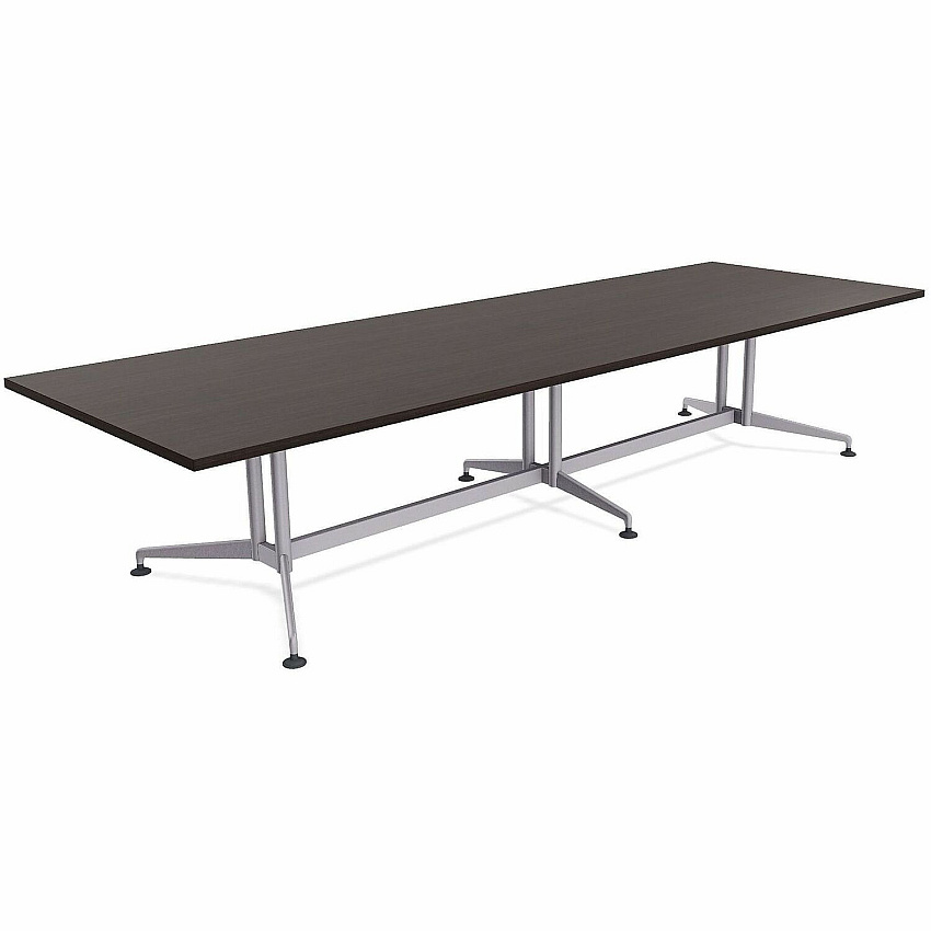 SpecialT Special-T ZIA Series Conference Tables Collection Rectangle Top - Powder Coated Double Column Base x 10 ft Table Top Width x 48" Table Top Depth - 29" Height - Conference Room, Meeting - Assembly Required - Ebony Recon - High Pressu (ZCON58MSER2)