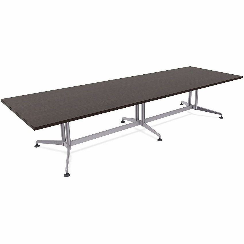 SpecialT Special-T ZIA Series Conference Tables Collection Rectangle Top - Powder Coated Double Column Base x 12 ft Table Top Width x 48" Table Top Depth - 29" Height - Conference Room, Meeting - Assembly Required - Ebony Recon - High Pressu (ZCON61MSER2)