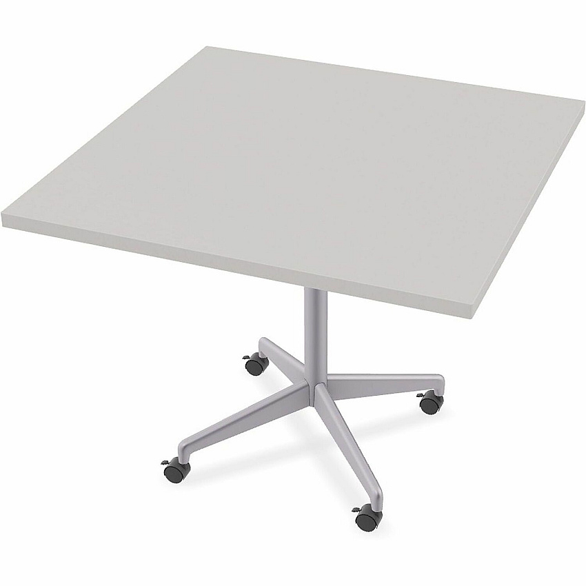 SpecialT Special-T ZIA Series Hospitality Tables Collection Square Top - Powder Coated X-shaped Base - Mid-Century Modern Style x 36" Table Top Width x 36" Table Top Depth - 29" Height - Hospitality, Office - Assembly Required - Gray - High  (ZIAH37MSGR6)