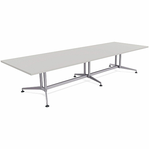 SpecialT Special-T ZIA Series Conference Tables Collection Rectangle Top - Powder Coated Double Column Base x 10 ft Table Top Width x 48" Table Top Depth - 29" Height - Conference Room, Meeting - Assembly Required - Gray - High Pressure Lami (ZCON58MSGR2)