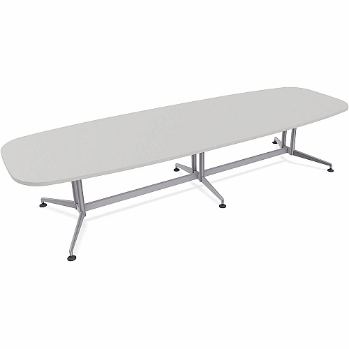 SpecialT Special-T ZIA Series Conference Tables Collection Elipse Top - Powder Coated Double Column Base x 12 ft Table Top Width x 48" Table Top Depth - 29" Height - Conference Room, Meeting - Assembly Required - Gray - High Pressure Laminat (ZCON62MSGR2)