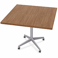 SpecialT Special-T ZIA Series Hospitality Tables Collection Square Top - Powder Coated X-shaped Base - Mid-Century Modern Style x 36" Table Top Width x 36" Table Top Depth - 29" Height - Hospitality, Office - Assembly Required - Walnut - Hig (ZIAH37MSWA6)