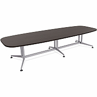 SpecialT Special-T ZIA Series Conference Tables Collection Elipse Top - Powder Coated Double Column Base x 10 ft Table Top Width x 48" Table Top Depth - 29" Height - Conference Room, Meeting - Assembly Required - Ebony Recon - High Pressure  (ZCON59MSER2)