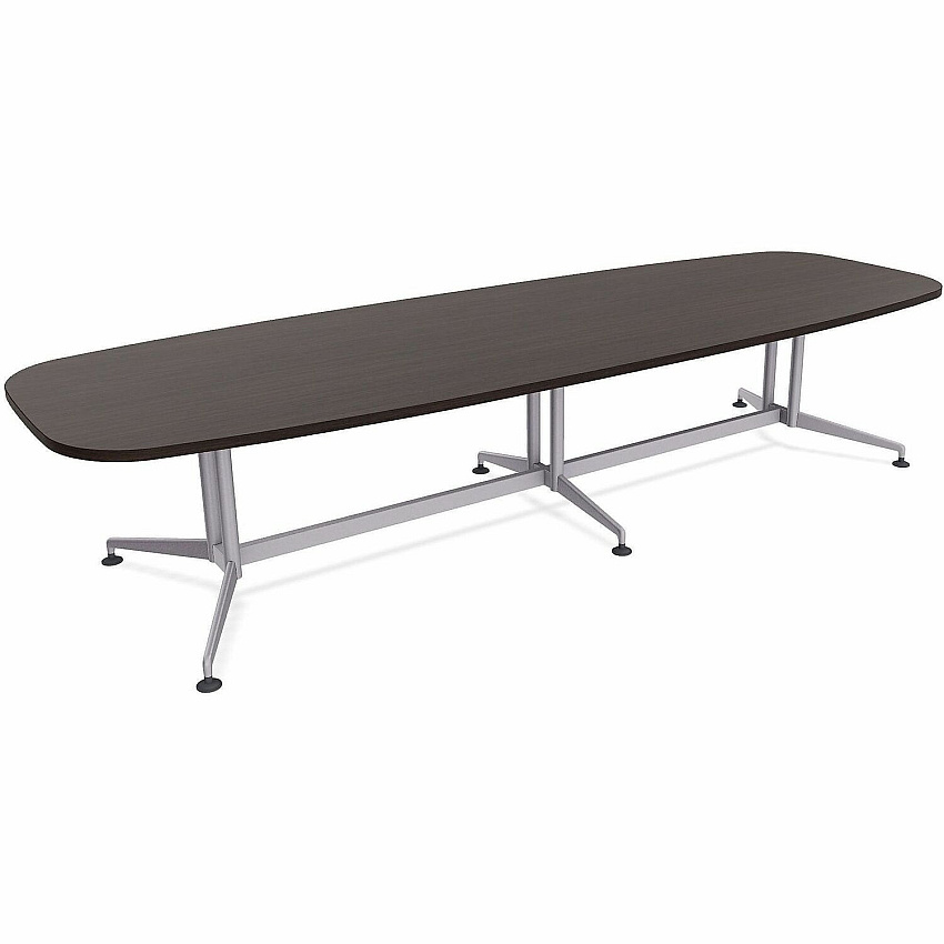 SpecialT Special-T ZIA Series Conference Tables Collection Elipse Top - Powder Coated Double Column Base x 10 ft Table Top Width x 48" Table Top Depth - 29" Height - Conference Room, Meeting - Assembly Required - Ebony Recon - High Pressure  (ZCON59MSER2)