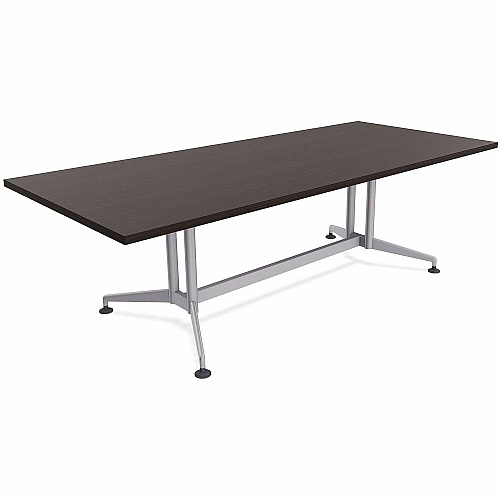 SpecialT Special-T ZIA Series Conference Tables Collection Rectangle Top - Powder Coated Double Column Base x 96" Table Top Width x 48" Table Top Depth - 29" Height - Conference Room, Meeting - Assembly Required - Ebony Recon - High Pressure (ZCON55MSER2)