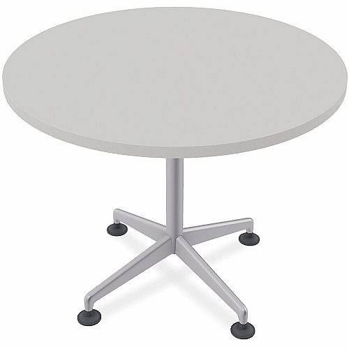 SpecialT Special-T ZIA Series Hospitality Tables Collection Round Top - Powder Coated X-shaped Base - Mid-Century Modern Style x 42" Table Top Diameter - 29" Height - Hospitality, Office - Assembly Required - Gray - High Pressure Laminate (H (ZIAH02MSGR8)