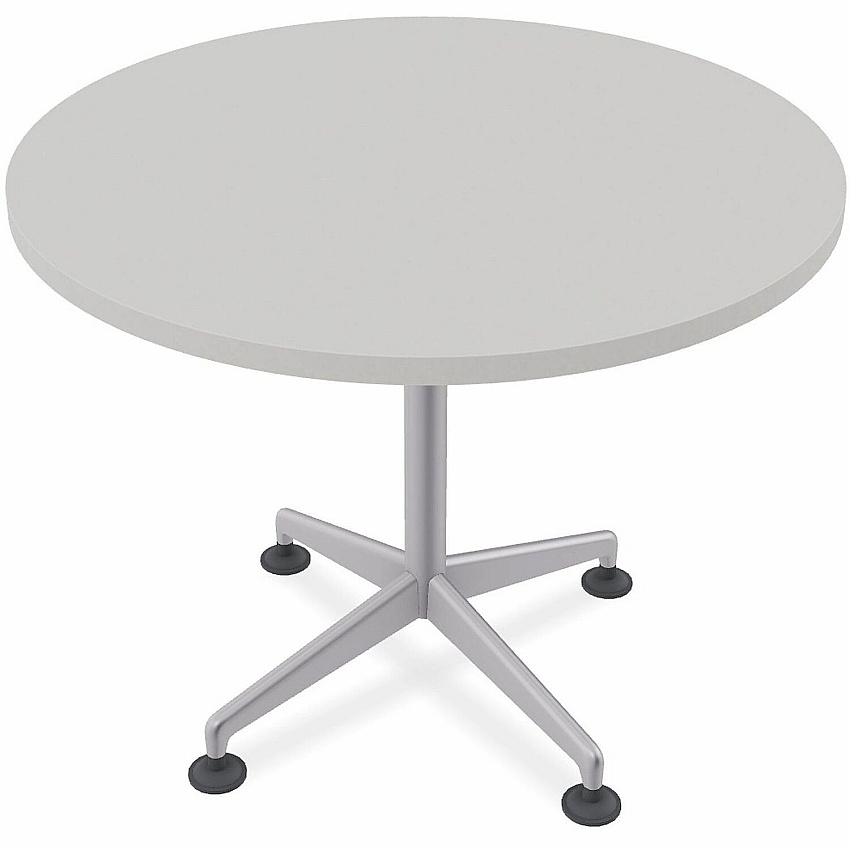 SpecialT Special-T ZIA Series Hospitality Tables Collection Round Top - Powder Coated X-shaped Base - Mid-Century Modern Style x 42" Table Top Diameter - 29" Height - Hospitality, Office - Assembly Required - Gray - High Pressure Laminate (H (ZIAH02MSGR8)